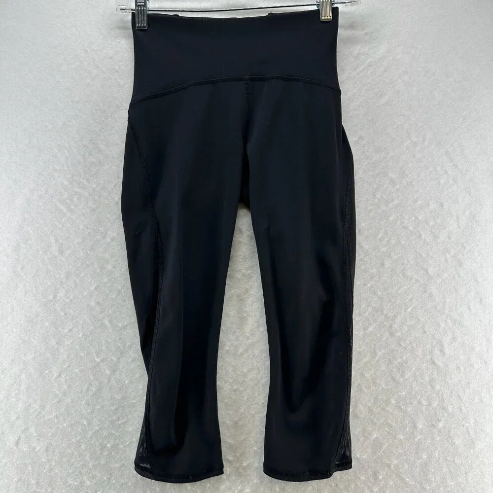 Lululemon Leggings Womens Size 4 Train Times Crop 17" Full On Athletic Black